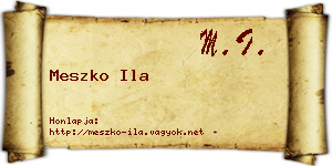 Meszko Ila névjegykártya